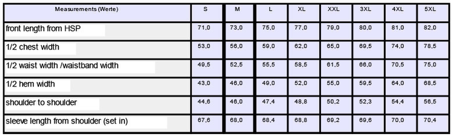 Size chart