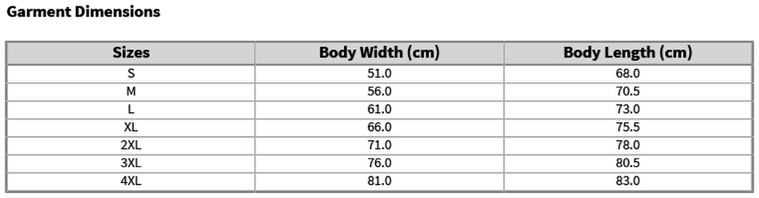 Size chart
