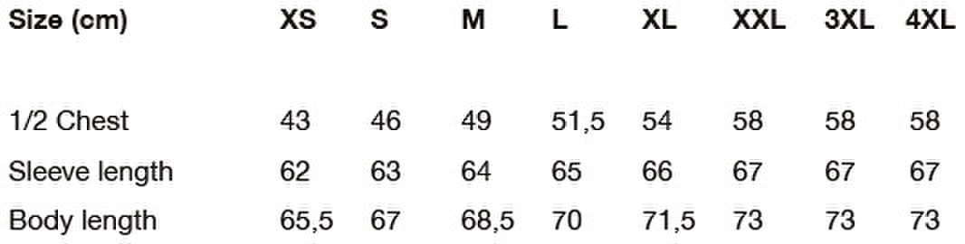 Size chart