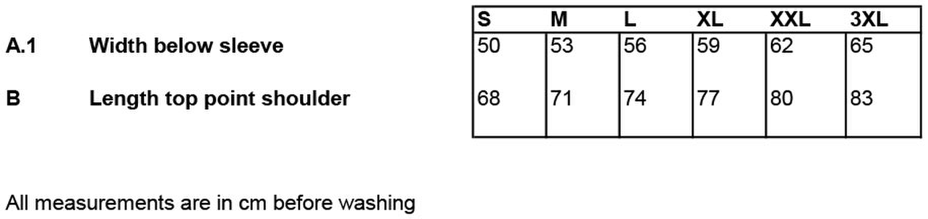 Size chart