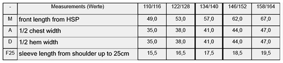Size chart