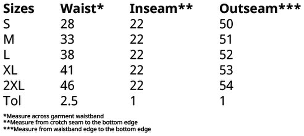 Size chart