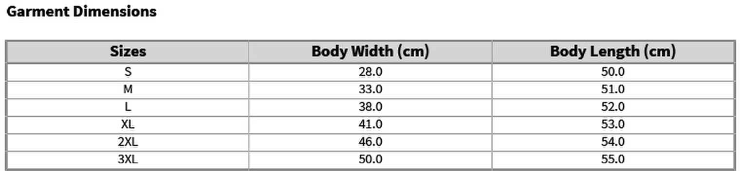 Size chart