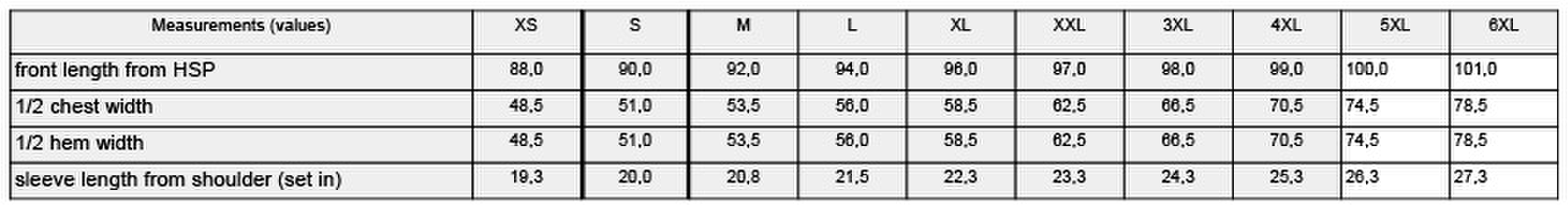 Size chart