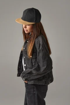 6 Panel Kappe "Suede Peak Snapback"