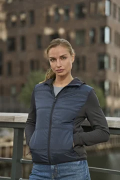Damen Hybrid Stretch Kapuzenjacke
