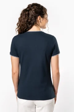 Damen Piqué V-Ausschnitt T-Shirt