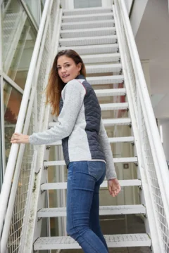 Damen Strick Hybrid Jacke