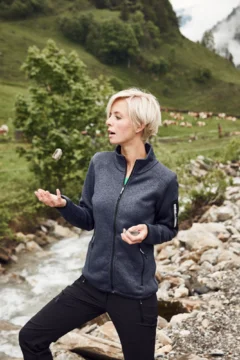 Damen Strickfleece Jacke