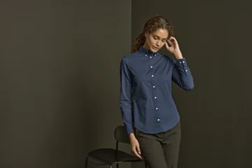 Denim Twill Bluse langarm