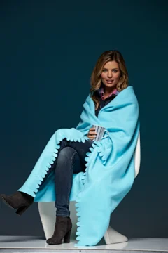 Fleece Decke mit Fransen