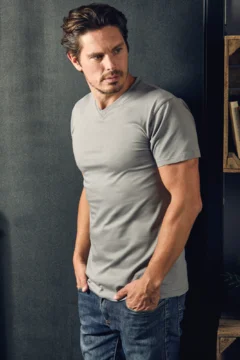 Herren Premium V-Ausschnitt T-Shirt