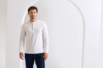 Herren Rollärmel T-Shirt langarm