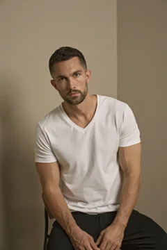 Herren Stretch V-Ausschnitt T-Shirt