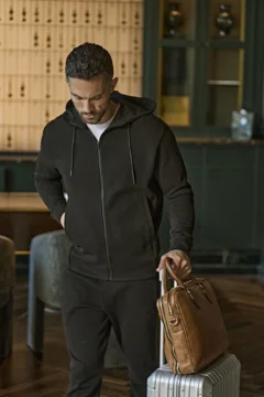 Interlock Kapuzen Sweatjacke