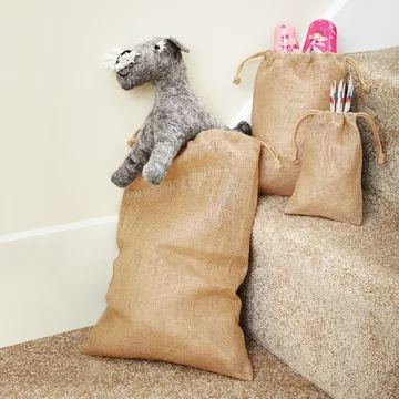 Jute Tasche mit Zugkordel