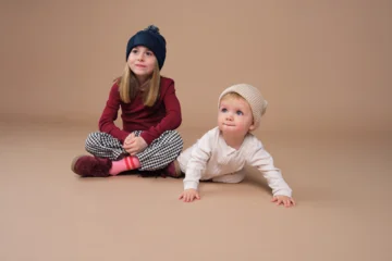 Kinder Strickmütze mit Pompon "Snowstar"