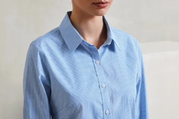 Popeline Bluse Karo langarm