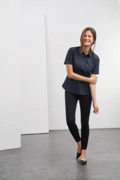 Popeline Bluse kurzarm