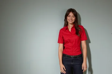 Popeline Business Bluse kurzarm