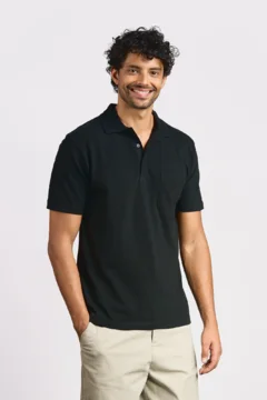 Schweres Herren Piqué Polo mit Brusttasche