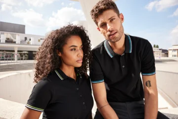 Schweres Herren Piqué Polo mit Kontraststreifen