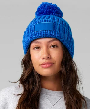 Strickmütze mit Pompon "Toasty Patch"